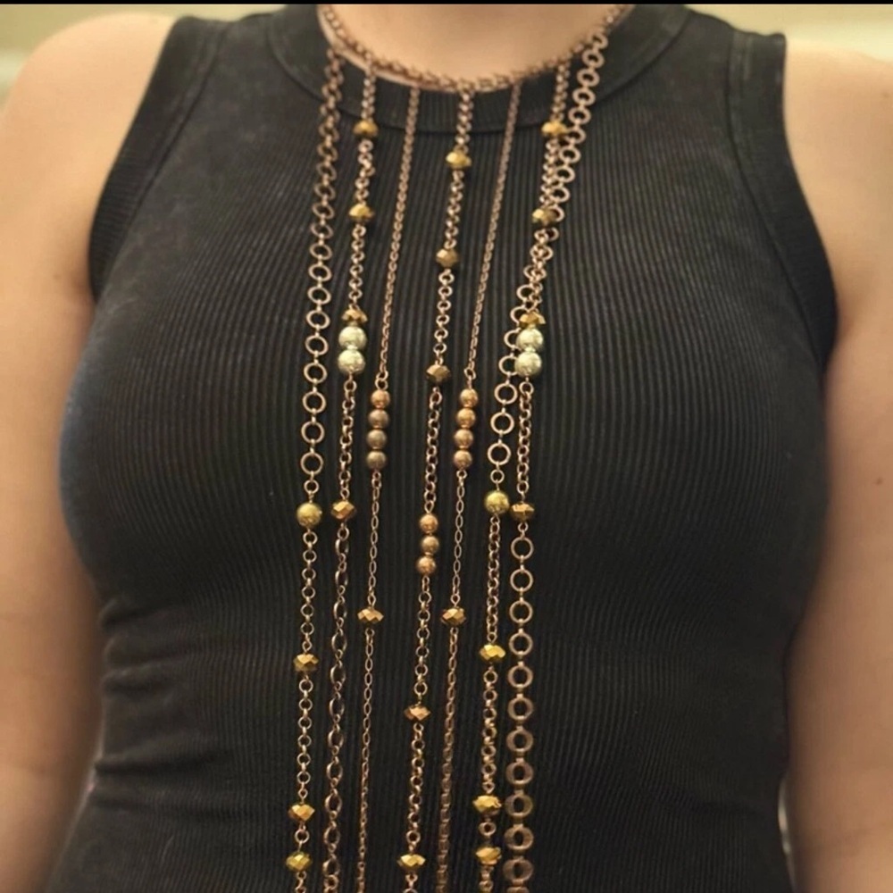 Necklace Brown and Gold from Vendors Free People & Anthropology